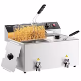 Friggitrice elettrica professionale da banco - 12+12L - 6,5kW - comandi meccanici - con rubinetto di scarico