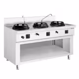 Wokspis gas - 45 kW - 3 brännare - med vatten - inkl. 2 vattenkranar