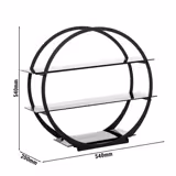 Etagere / Buffet Stand - Stainless steel frame - Black - round - Ø540mm - with 3 shelves
