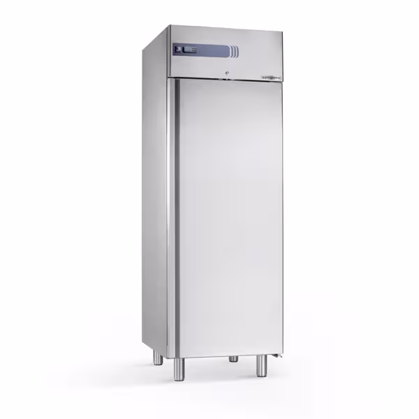ثلاجة باستا ستانلس ستيل PREMIUM PLUS - EN 600x400 - 700 mm - 585 L - حتى -2…+35 °C - مع باب واحد - تجفيف وتخزين مع تحكم بالرطوبة، قفل، إضاءة LED داخلية