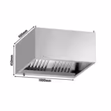 Hotă cubică cu motor - 1000 mm - cu regulator de turație, filtre labirint & iluminare LED