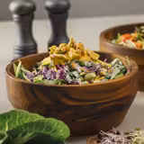 (6 pcs) Bowl - ACACIA - Wood - 2.5L - 250x250mm - Depth: 85mm - Brown