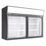 Väggfrys (Stormarknad) - 1450 mm - 232 l - från −22 till −18 °C - med 2 uppvärmda glasdörrar & 4 hyllor - grå
