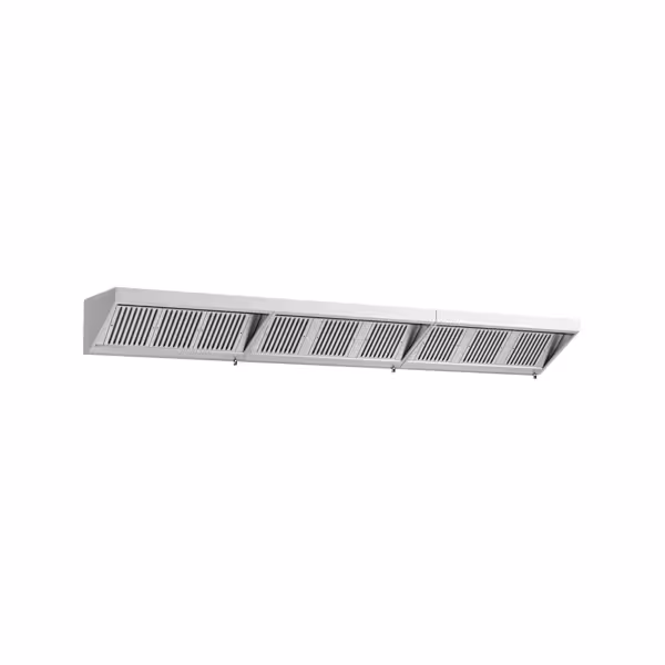 Commercial Wall-Mounted Extraction Canopy - 4600mm - with Baffle Filters & LED Lighting