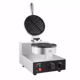 Waffle Makinesi - Tekli - Manuel Zamanlayıcılı - 1,3kW - Şekil: Yuvarlak - Ø 180mm - Sabit Plakalı - pişirme plakaları teflon kaplamalı