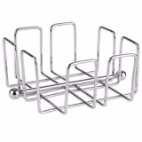 (6 szt.) Serwetnik - BAR - Metal - 140x140x65mm - Chromowany - na ok. 50 serwetek koktajlowe - z obciążnikiem