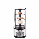 Vitrine Refrigerada de bancada - 100L - 480mm - Vidro duplo - redondo - com 3 prateleiras de vidro