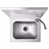 Lave-mains - Acier inoxydable - avec commande fémorale (raccordements eau froide & eau chaude)