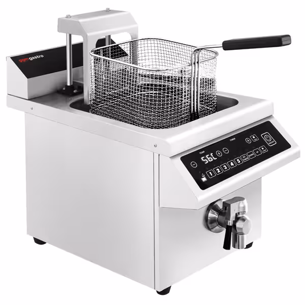 Indukčná fritéza - 8 L - 3,5 kW - S automatickým zdvíhaním košov  