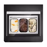 Vitrine de balcão para gelados - 670mm - Frio estático - para 3 cubas de gelado de 5 litros - Preto - acesso pelo lado do cliente