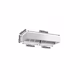 Commercial Wall-Mounted Extractor Hood – 2800mm – with Baffle Filters & Lighting
