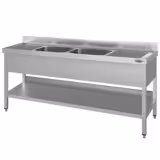 Sudoper ECO - 2000x600 mm - s donjom policom - s 2 koritima - korita sredina