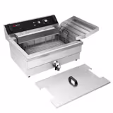 Commercial Electric Doughnut Fryer - Countertop - 30 L - 5 kW - Drain Tap & Drip Rack