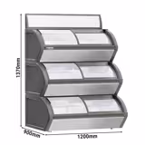 Display vrieskist - 1200x900mm - 420 liter - Glazen schuifdeksel - 3 temperatuurzones