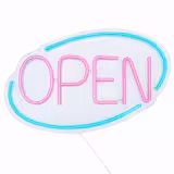 LED Illuminated Sign – OPEN – Dimmable – Blue & Pink