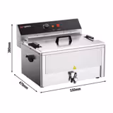 Elektro Fisch Fritteuse - 20,4 Liter - 5 kW - mit Ablasshahn