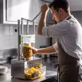 Ruční škrabka na ananas – s odstraňovačem jádra, pákovým mechanismem a 2 noži Ø 74 a 89 mm