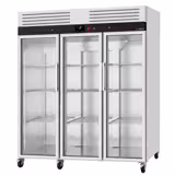 Kühlschrank Edelstahl ECO - 2100 Liter - mit 3 Glastüren