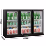 Frigo Bar - 1350mm - 320 litri - con 3 porte a battente in vetro - Nero
