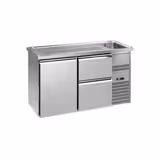 Comptoir de bar réfrigéré Premium PLUS – 1550 × 700 mm – 1 porte & 2 tiroirs