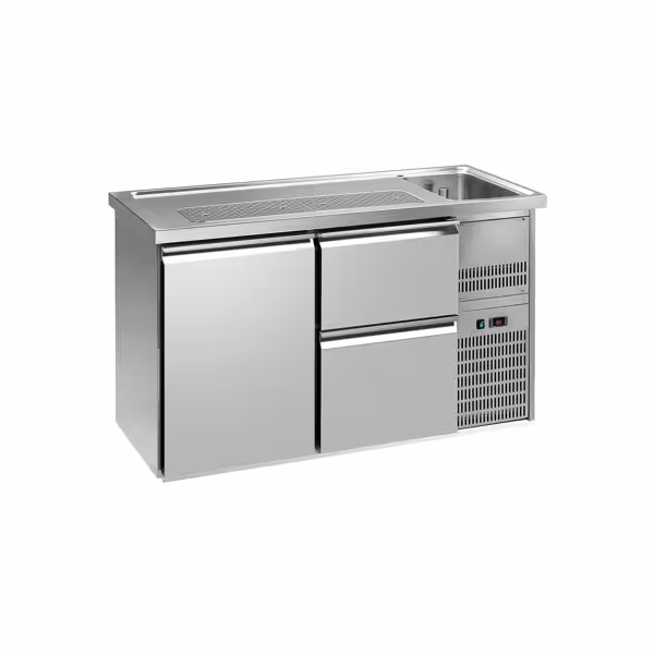 Barkylbänk PREMIUM PLUS - 1550x700 mm - 1 dörr & 2 lådor - hängda dörrar