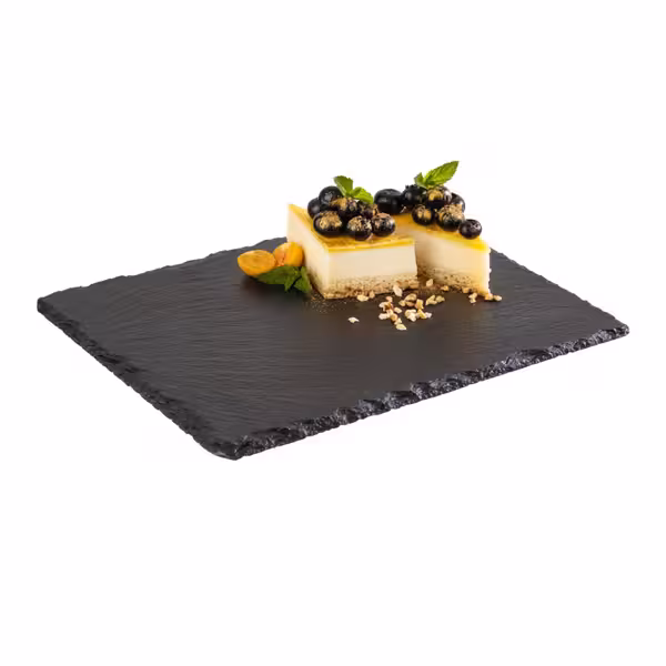 Natural Slate Serving Plate – 265×205×10 mm - rectangular - natural edge - black