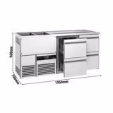 Barkylbänk PREMIUM - 1950x700 mm - 4 lådor