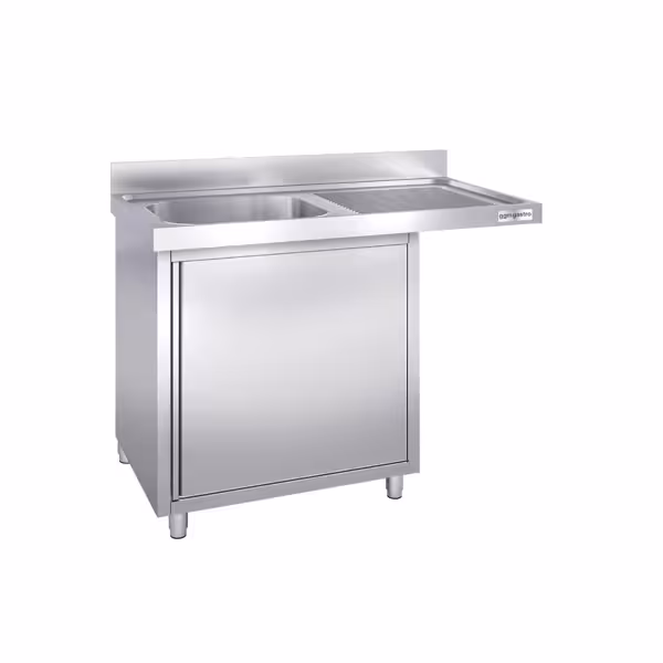 Stol za sudoper sa otvorom za perilicu posuđa - 1200x600 mm - Sa 1 sudoperom na lijevoj strani 