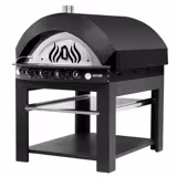 Four à pizza à gaz - 11 x 25 cm - Manuel - Noir - avec soubassement inclus