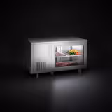 Kühltisch - 1400x700mm - rückseitig 2 Türen - mit Glasfront