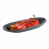 (6 pcs) LOOPS | Platter - flat - Melamine - 280x135mm - oval - Blue/Grey