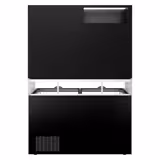 Expositor mural de congelação para supermercado - 1454mm - 232L - com 2 portas em vidro duplo & 4 prateleiras - traseira fechada - incl. ilha de congelação - Preto