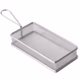 (6 Stück) Servier Frittierkorb - SNACKHOLDER - Edelstahl - 260x130mm - Silber