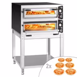 Electric Deck Pizza Oven - Twin Deck - Refractory Stone Deck - 6+6 - Ø 35cm (13.8") - Mechanical Controls - up to 450°C - incl. Base frame