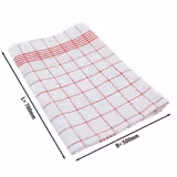 (10 pcs) Tea towel made of Linen‑cotton Checked - 50x70cm - Red checked