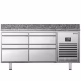 Banco pizza refrigerato PREMIUM PLUS - 1490x700mm - con 4 cassetti - piano in granito