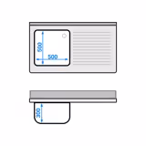 Spülschrank ECO - 1200x700mm - mit Abfallbehälter & 1 Becken links