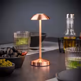 Tafellamp - ALVA Micro - LED - oplaadbaar - draadloos - IP54 - dimbaar in 3 standen - Ø80mm - Koper