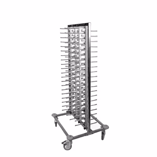 Chariot porte-assiettes double face - jusqu’à 80 assiettes - Ø 16-32cm - mobile sur roulettes