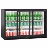 Barový chladicí stůl - 1,33 m - 320L - se 3 posuvnými dveřmi & 2 policemi - černý