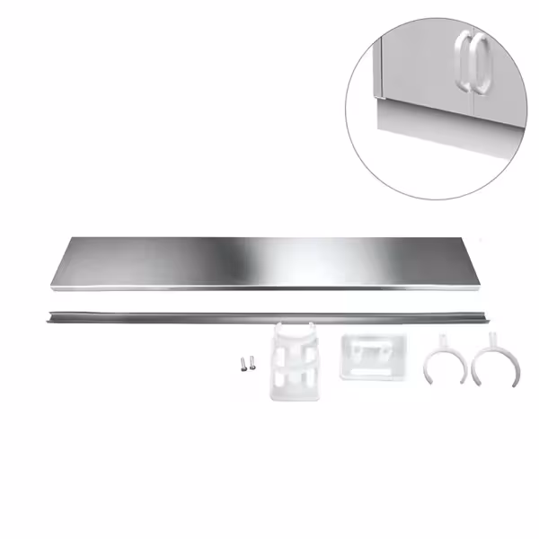 Rodapé em aço inox para armário - Comprimento: 800mm
