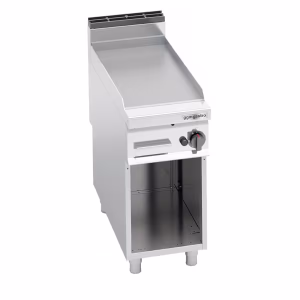 Gasbakplaat - 10kW - Glad - Bakoppervlak: 396x667mm - met open onderbouw