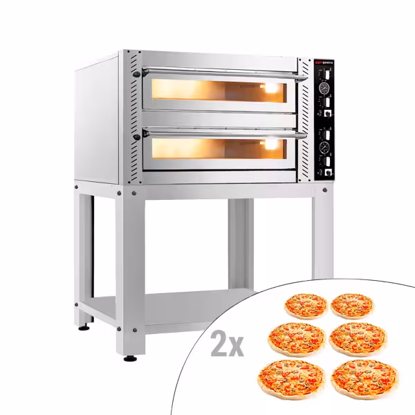 Cuptor electric pentru pizza - 6+6x 30 cm (adânc) - Manual - inclusiv suport