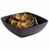 (6 stuks) Schaal - NERO - Melamine - 0,6L - vierkant - 165x165mm - stapelbaar - Zwart