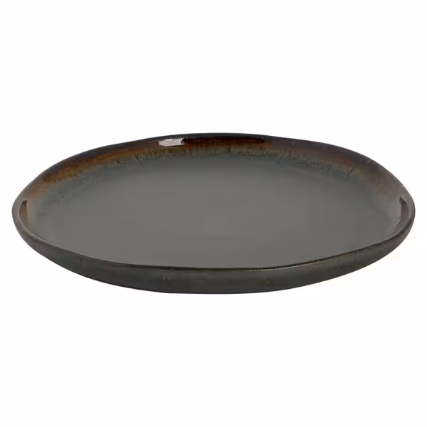 (6 pcs) DAVIDE | Plate - flat - Stoneware - Ø220mm - Brown