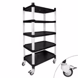 Mobile Plastic Shelving Unit – 5 Tier - Quiet Castors - 50 kg per Shelf - 800×500×1600 mm