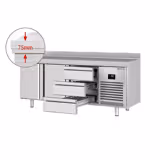 Koelwerkbank PREMIUM PLUS - 1960x700mm - met 2 deuren - met 3 lades - met opstand