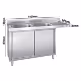 Armoire lave-vaisselle - 1800x600mm - avec 2 bacs à gauche