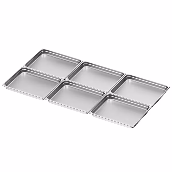 (6 stuks) RVS GN-bak GN 2/1 - geperforeerd - Diepte: 65mm