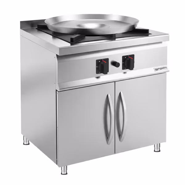 Gas Hob - 24kW - 1 burner - with base cabinet - 2 doors - Heavy Duty - High-Output Model